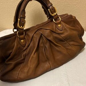 MIU MIU Nappa Antik Leather Shopping Handbag – Cammello